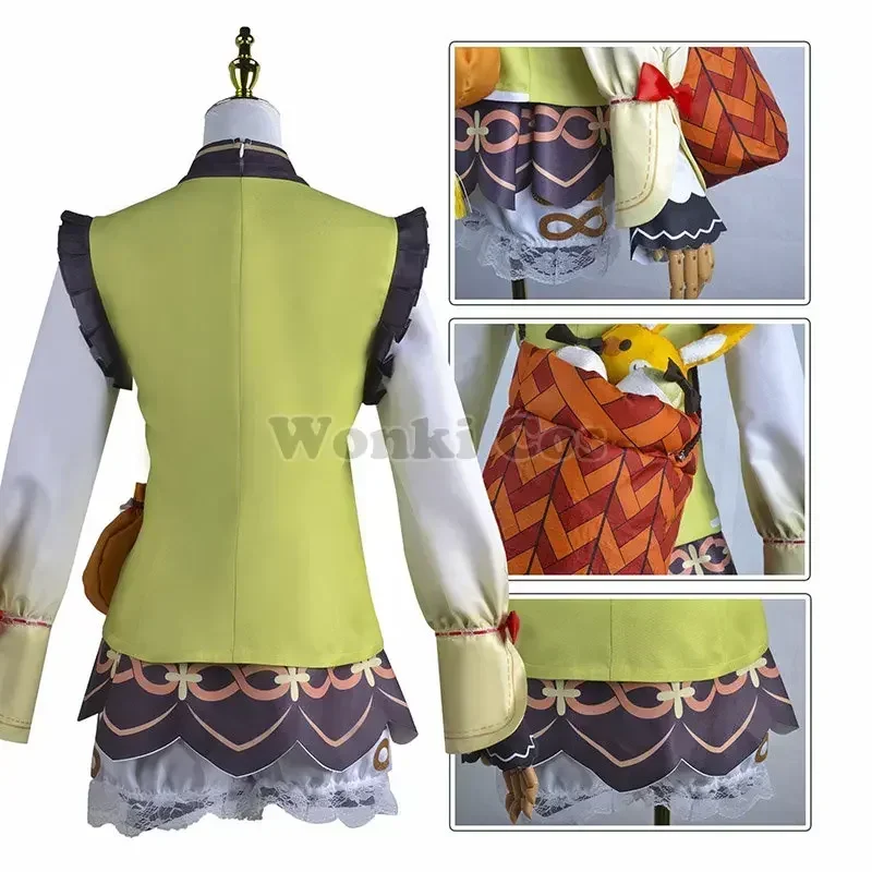 Yaoyao przebranie na karnawał peruka Loli kostiumy dziewczęce gra Impact Yao Yao Cosplay plecak torba dla lalek kostiumy imprezowe pełny zestaw