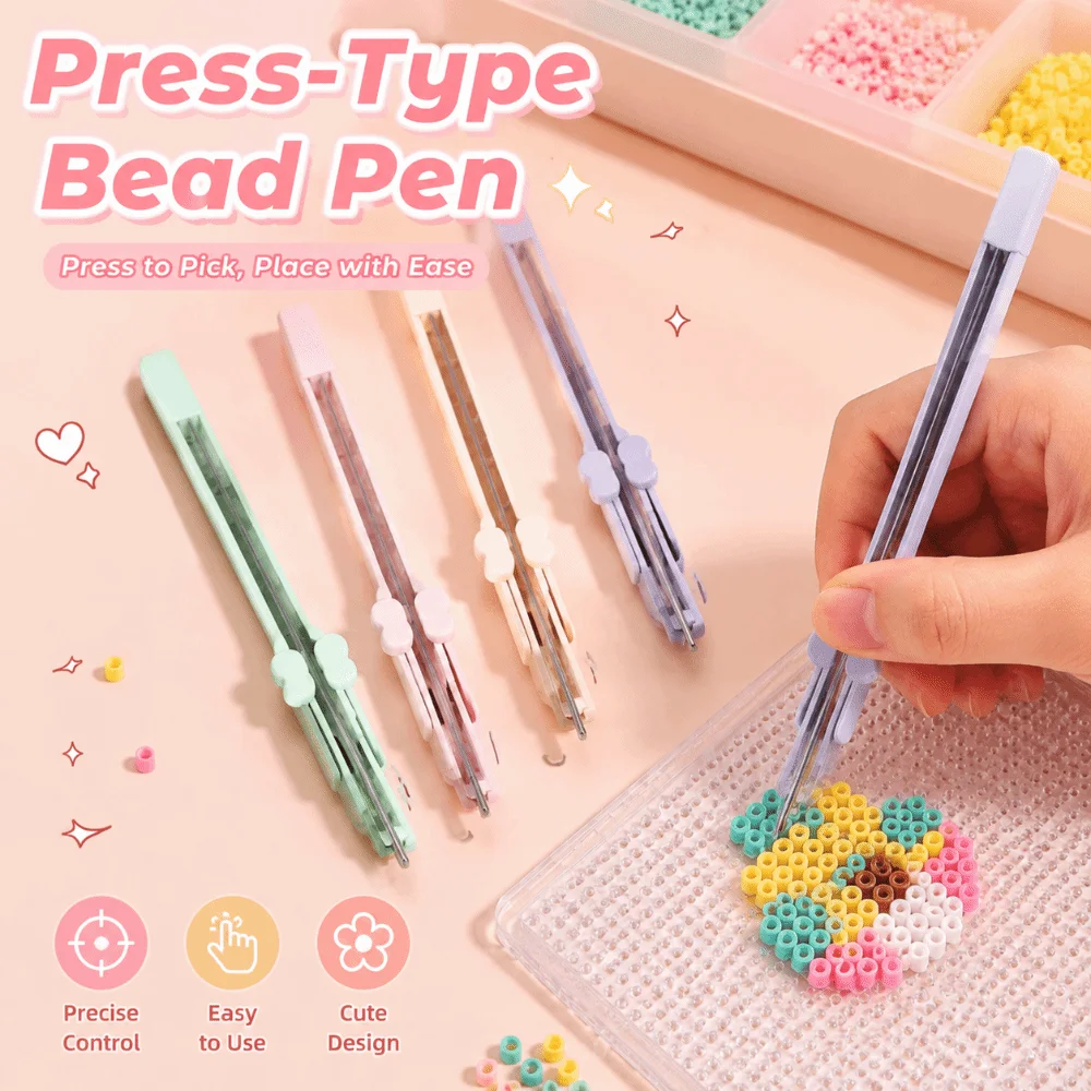 Handheld Storable Bead Pen Efficient 2.6mm Automatic Fuse Bead Pen Time-Saving Jam-Free Bead Placement Tool Kids Toys