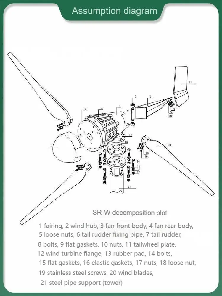 800W Horizontal Axis Wind Power Generator System for Street Lights and Surveillance Signal Base Station Power Supply