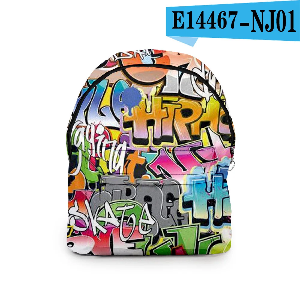 

Harajuku Youthful Anime Graffiti Student School Bags Notebook Backpacks 3D Print Oxford Waterproof Boys/Girls Funny Travel Bags