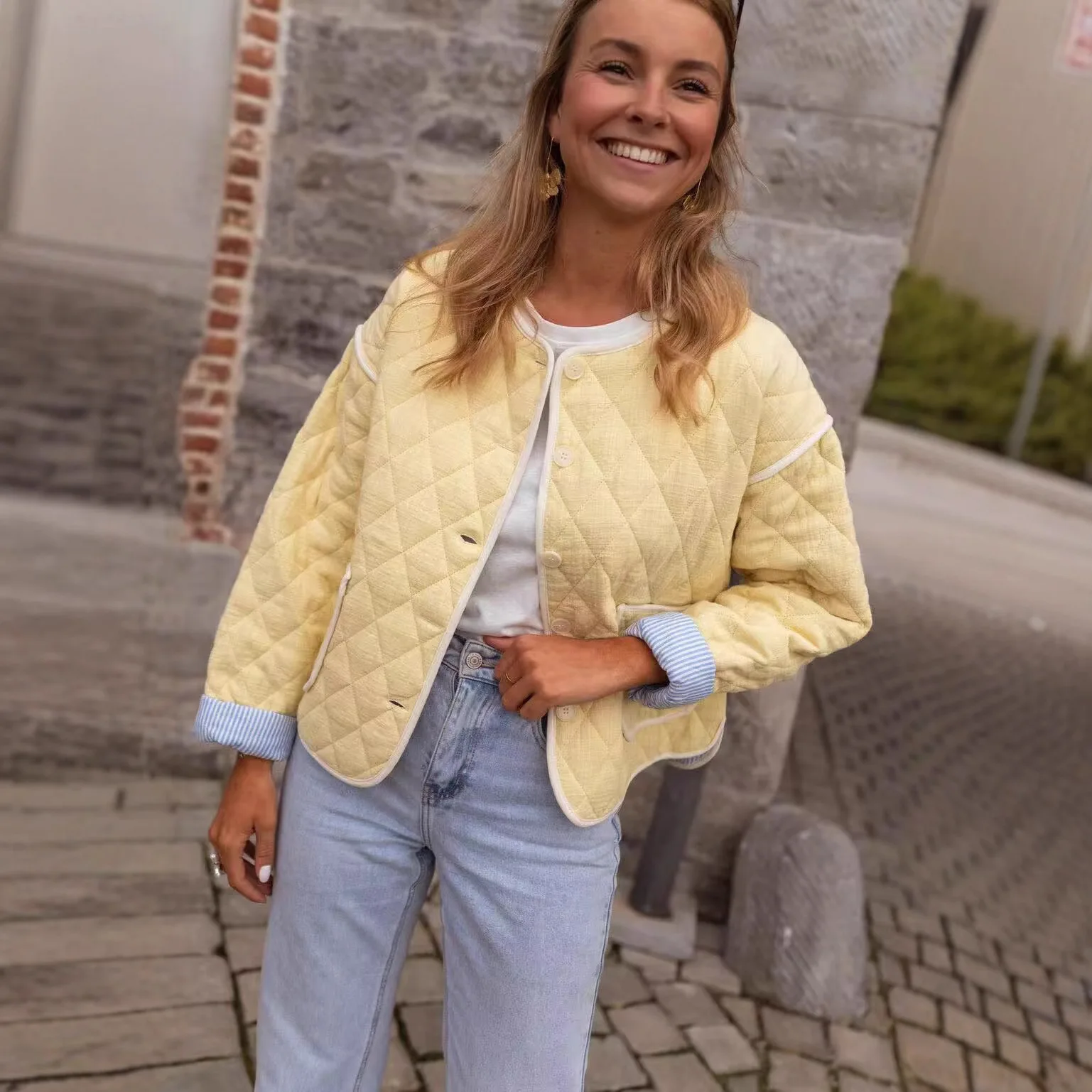 

Модная однотонная хлопковая куртка, женская верхняя одежда в уличном стиле, Новое поступление, осенне-зимний сезон через границы 2816