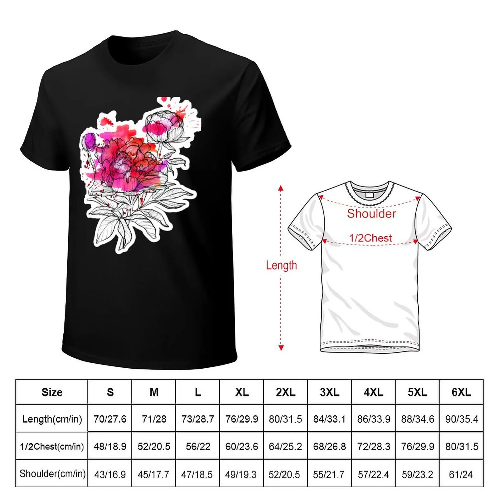 Peony abundance T-Shirt Sporty Casual Quick Dry T-Shirt