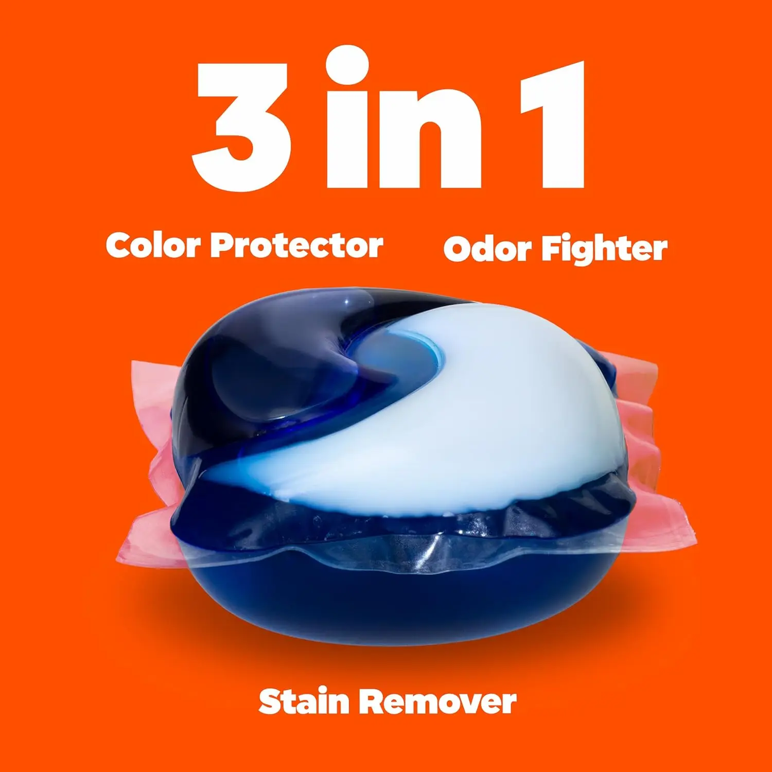 Laundry Pacs 3 في 1 Stain & Odor Fighter، كبسولات متوافقة مع HE، رائحة أصلية، 42 قطعة
