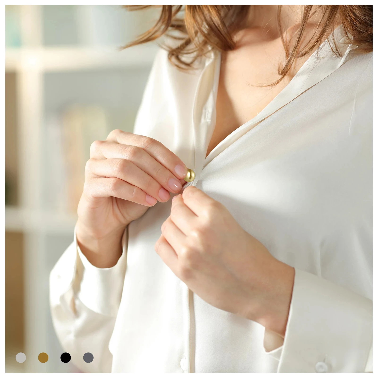 

20pcs Women Shirt Brooch Button Instant Pearl Button Removable Metal Buttons For Shirt Safety Brooch Pin Replacement Handicraft