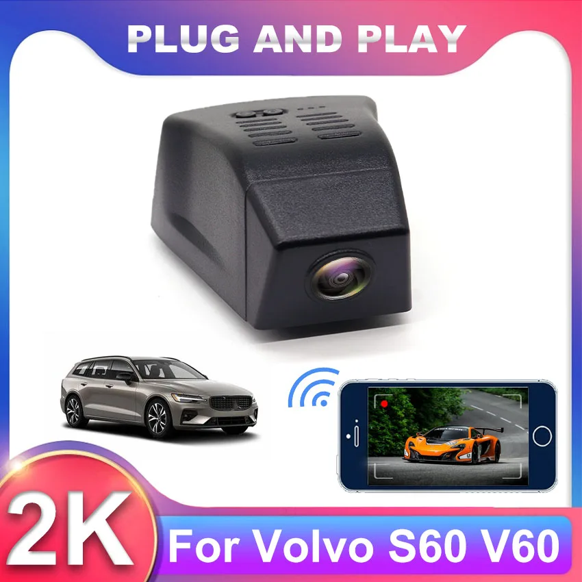 

New! Car DVR Wifi Video Recorder 2K Dash Cam Camera For Volvo S60 V60 2023 2024 HD Night Vision Control Phone APP 1600P