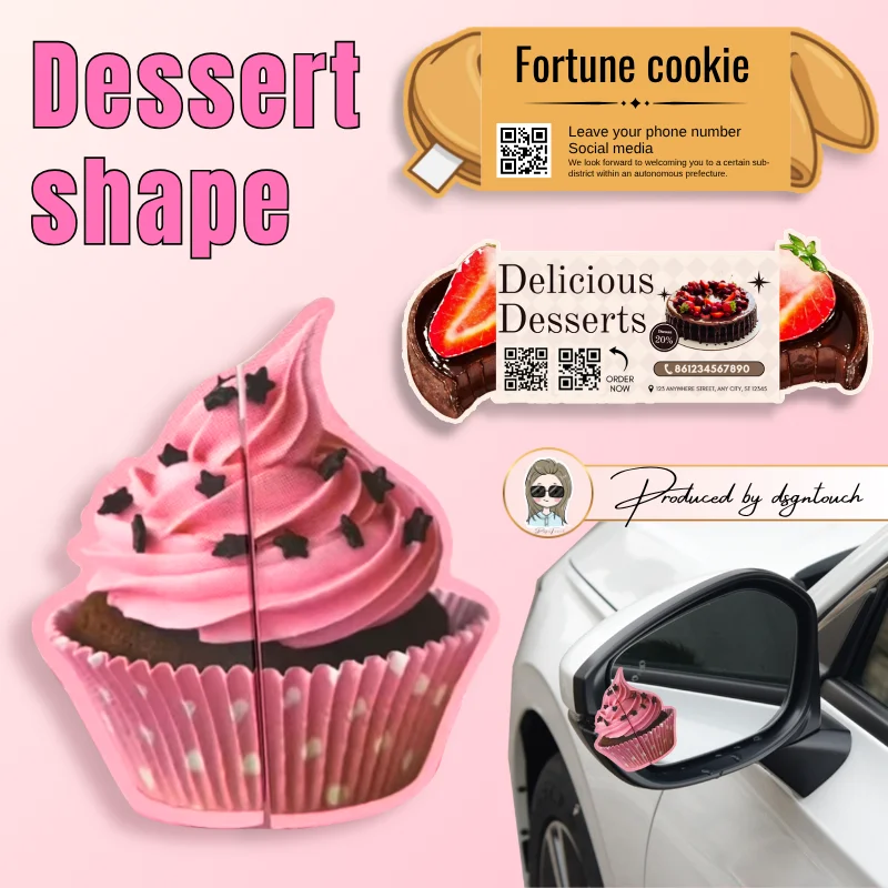 tarjetas-de-visita-plegables-personalizadas-dsgntouch-con-corte-personalizado-en-forma-de-postre-cupcake-pastel-de-fresa-galleta-de-la-fortuna-donut-y-otras-formas
