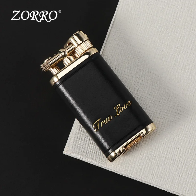 ZORRO Handmade Leather Kerosene Lighter, Old-fashioned Retro Lifting Arm Lighter, High-end Gift for Boys and Girls