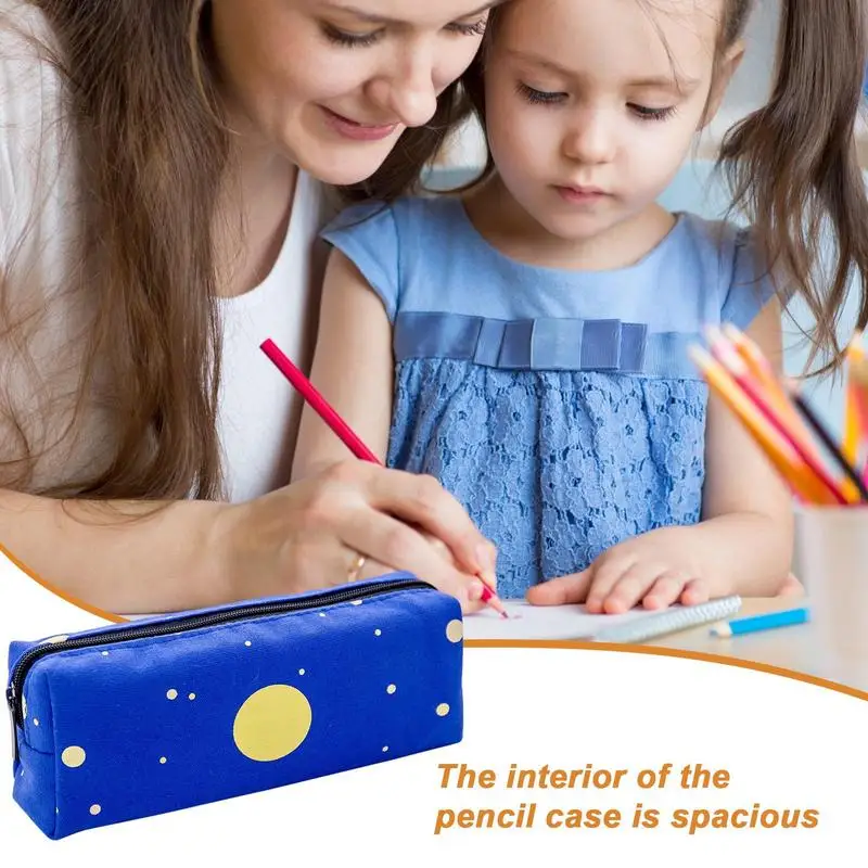 Creative Pencil Case Big Capacity Star Pattern Pencil Pouch Pencil Case Aesthetic School Pencil Bag With Zipper For School