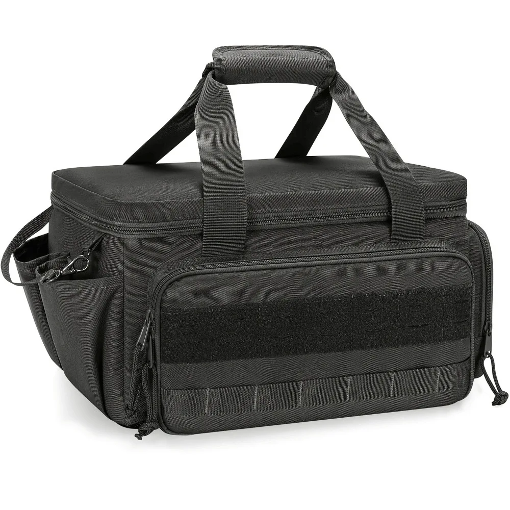 Portable Men Tool Storage Bag Black Heavy Duty Hand Tool Bag Polyester Large Capacity Work Handbag