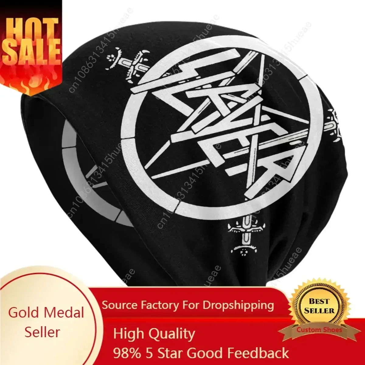 

Heavy Metal Rock Slayers Logo Beanies Caps For Men Women Unisex Street Winter Warm Knitted Hat Adult Band Bonnet Hats
