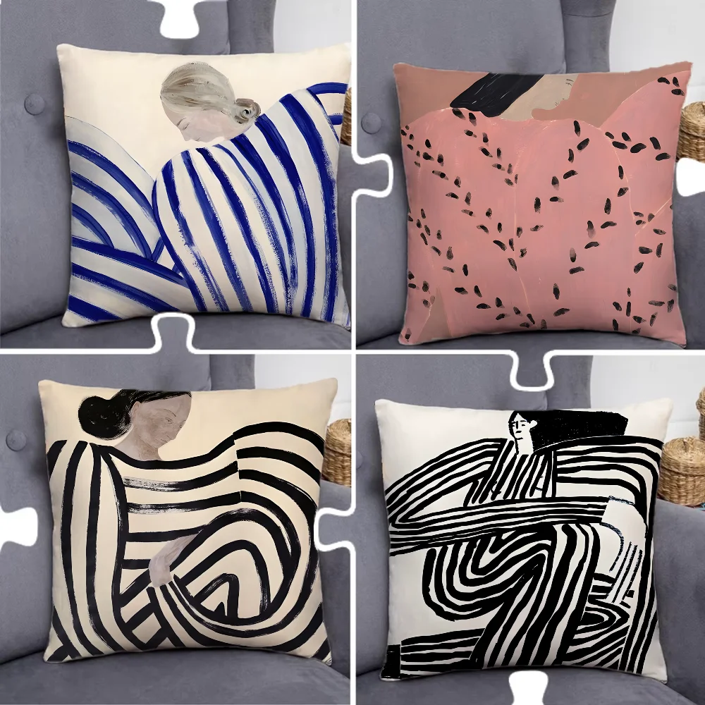 

Abstract Woman Artwork Pillow Case Pillowcase Home Sofa Cushions Car Cushions Pillowcover Office Pillowshell Pillow