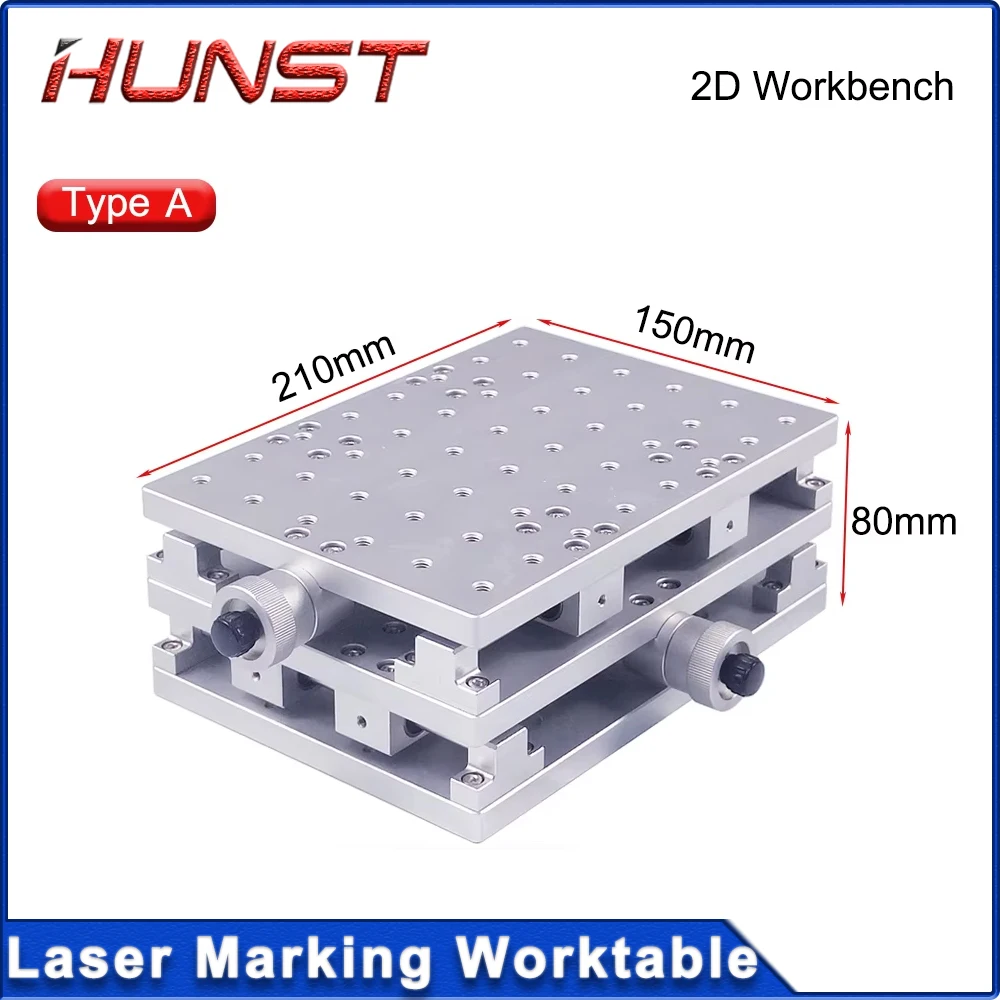 HUNST XY Table 2 Axis Aluminum Workbench Mobile Portable Cabinet Table for Laser Marking and Engraving Machine 210X150mm