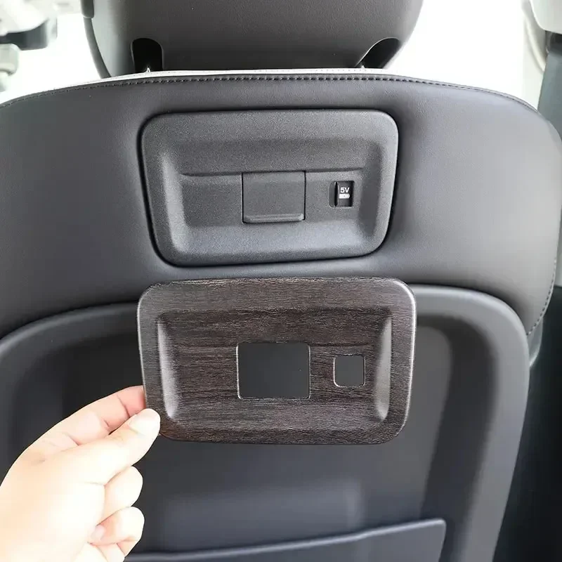 

For Land Rover Discovery 5 LR5 2021-2024 ABS Silver Car Seat Back USB Port Panel Frame Covers Trim Interior Car Accessories