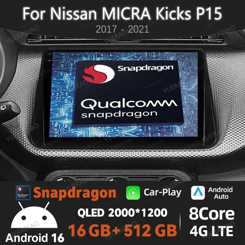 Android 16 Car Radio For NISSAN MICRA KICKS 2017 2018 2019 Touch Screen DVD SWC Bluetooth Car Radios Autoradio FM Head Unit 2DIN