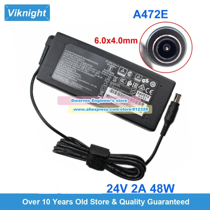 Original A472E A471H AC Adapter 24V 2A for EPSON DS410 DS530 DS770 DS775 DS870 GT-S50 GT-S85 GT-X970 GT-1500 GT-2500GT-S55 V500