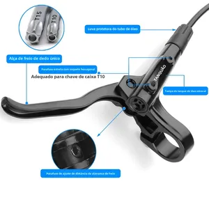 Tanke mt200 bicycle hydraulic disc brake MTB brake BR 800/1600mm bike brake 2 piston 3 finger lever steel Update 10 Main Sales Bicycle Manetes - №9