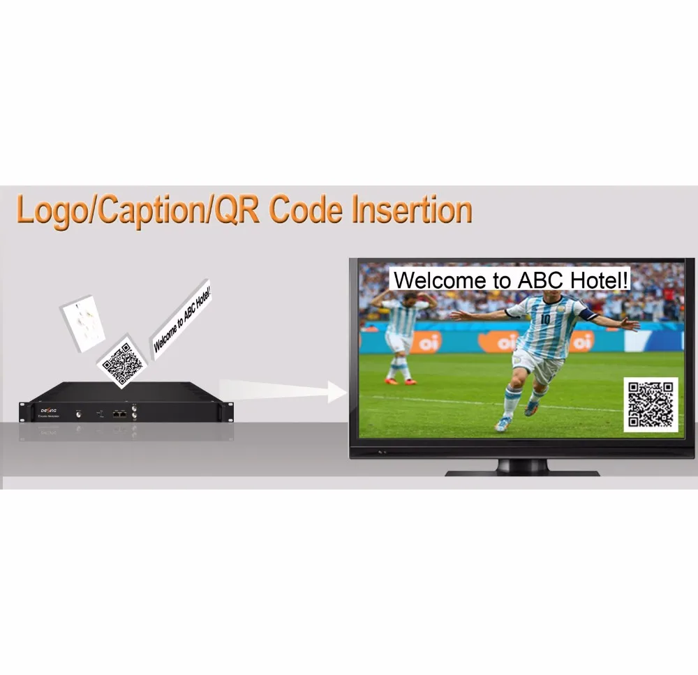 مشفر التشفير 24 av/cvbs إلى dvb-t/c/atsc/isdb-t مشفر ، دعم الشعار والتقاط