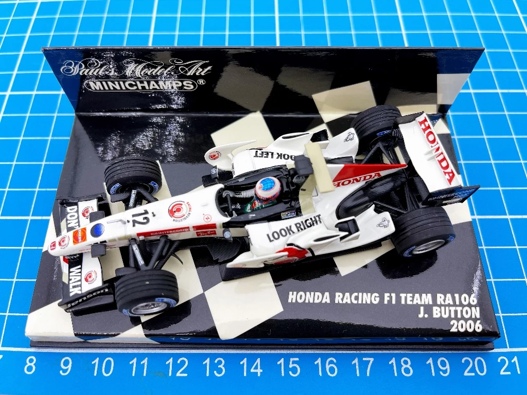 

Minichamps 1:43 F1 RA106 2006 Jenson Button Simulation Limited Edition Resin Metal Static Car Model Toy Gift