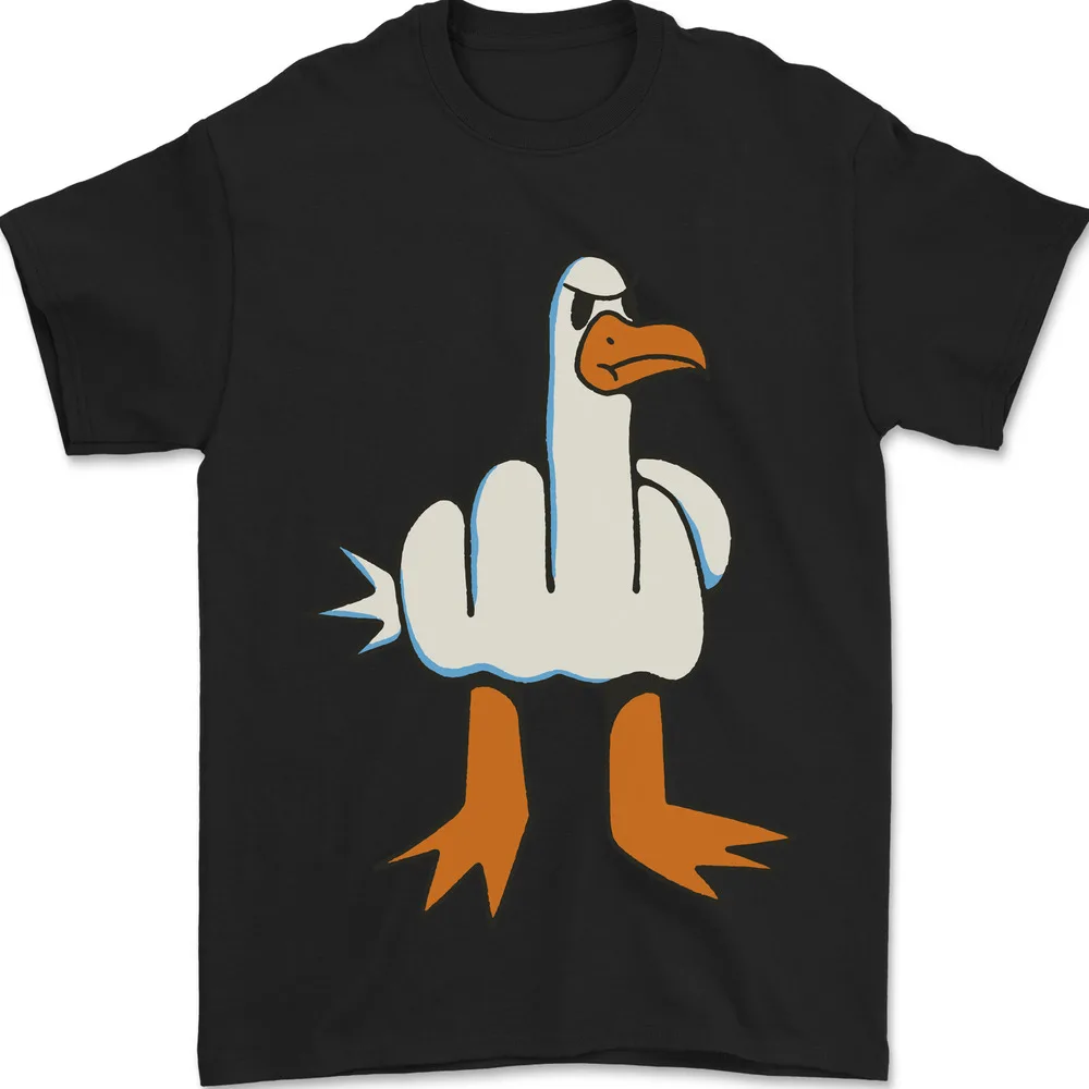 Offensive Pigeon Finger Flip Funny Mens T-Shirt 100% Cotton  Tees Y2K tops Unisex Summer Short Sleeve