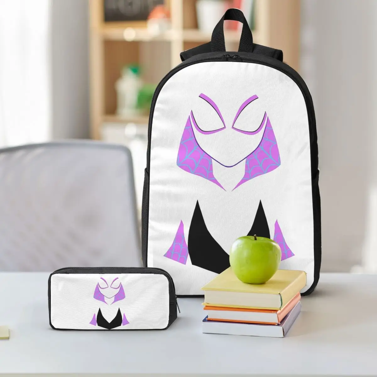 Gwen Stacy Spider Superior Version Backpack Student BookBag School Bag Shoulder Bags 3ps Insulated Lunch Bag Pencil Case