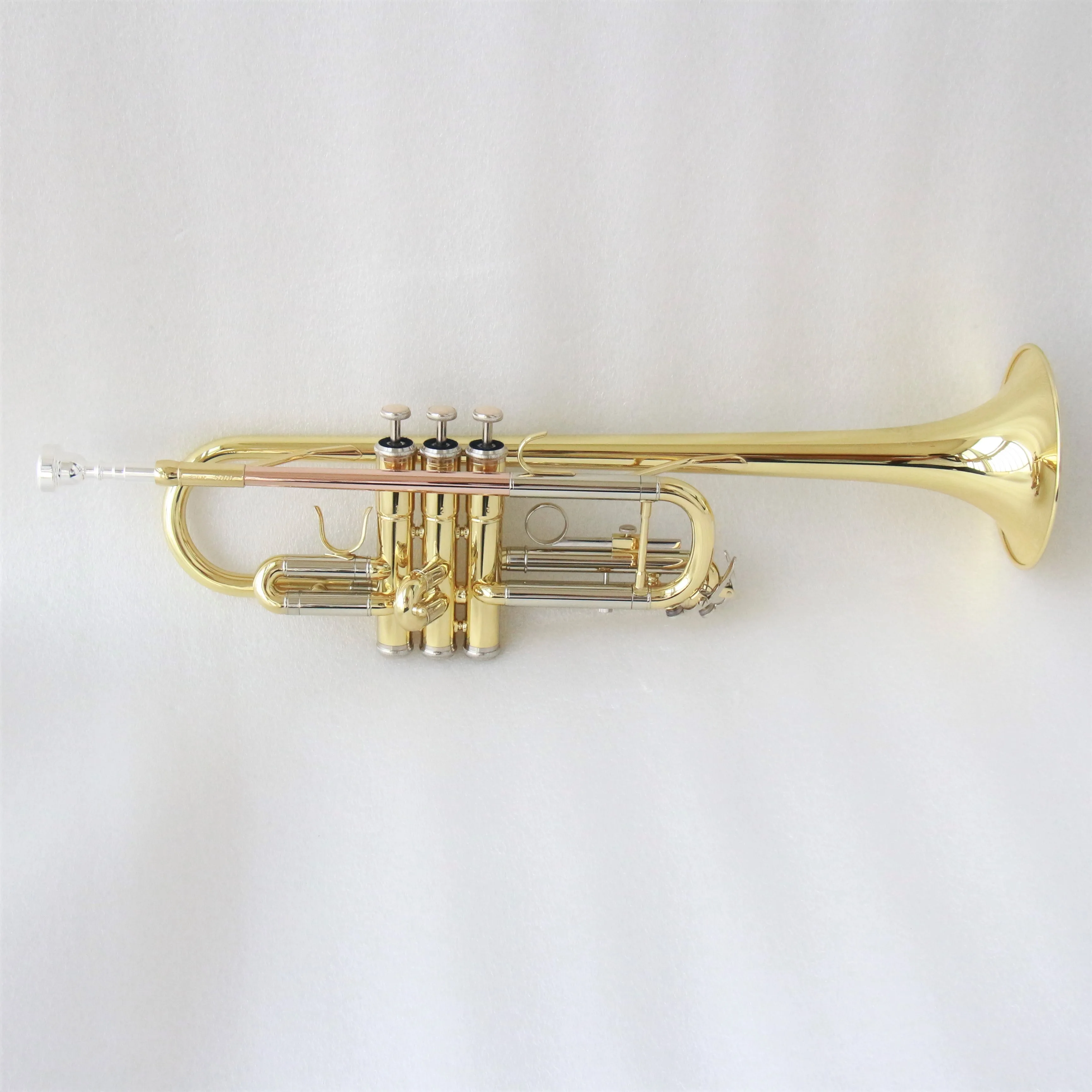 Chinese trumpet instrument high end trumpet professional special C tone gold lacquered trumpet