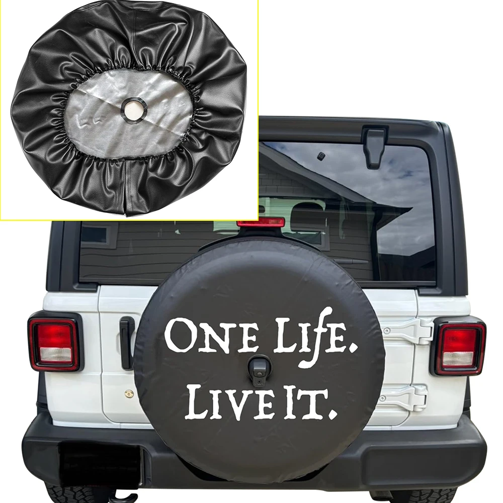 

For Jeep Wrangler JL 2018-2024 17" Tailgate Spare Tire Cover with Back-up Camera Spare Wheel PU Leather Cover Car Accessory