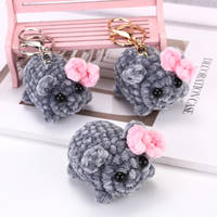 Sad Hamster Sound Music Plush Toy Cute Hamster Plush Keychain Figure Soft Toy Stuffed Animal Doll Key Ring Key Chain