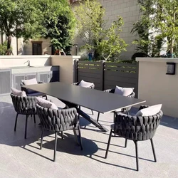 Cortile mobili da esterno baldacchino impermeabile moderno nordico mobili da esterno cuscini Patio Rattan sedie Muebles di alta qualità