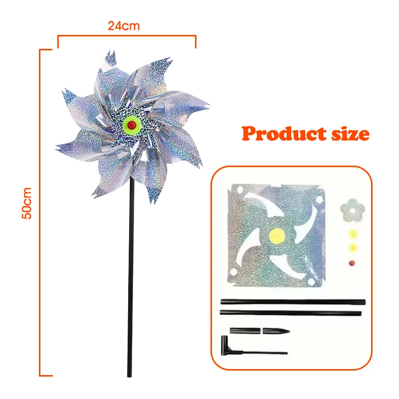 Rotating Laser Bird Repellent Windmill Reflective Pinwheels Anti Bird Scarecrow Garden Farm Patio Durable Lawn Decor