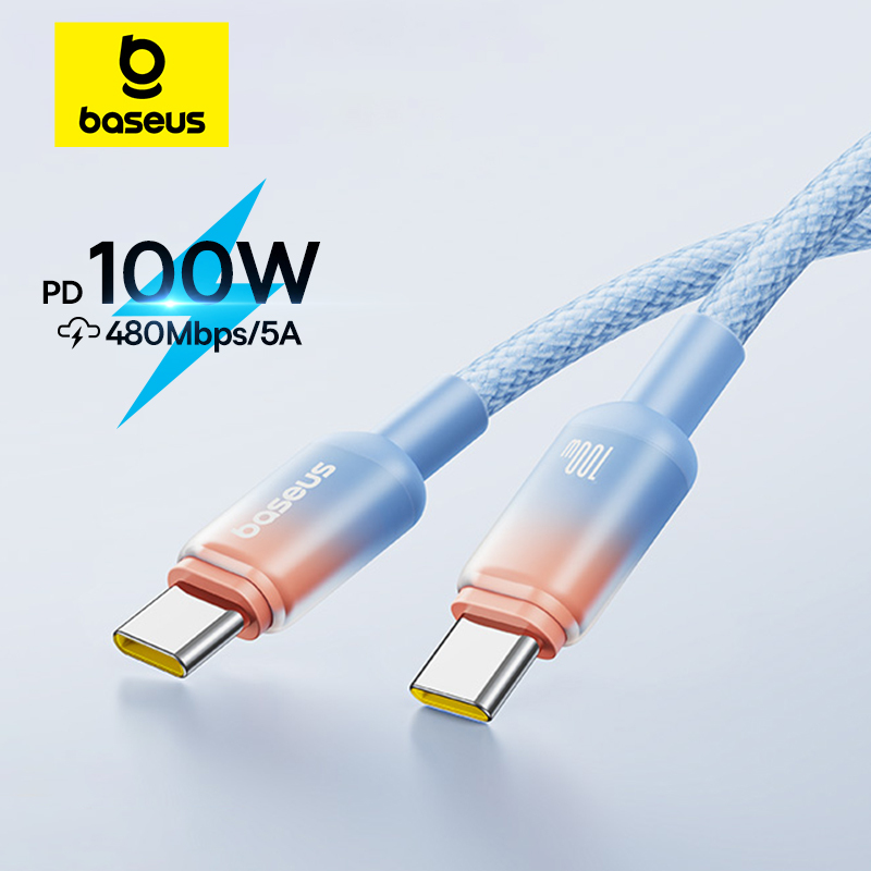  Baseus 100W USB C Cable For IPhone 17 16 15 Pro Max Type C Cable For Laptops Fast Charging Cable Type C For xiaomi Samsun Huawei 