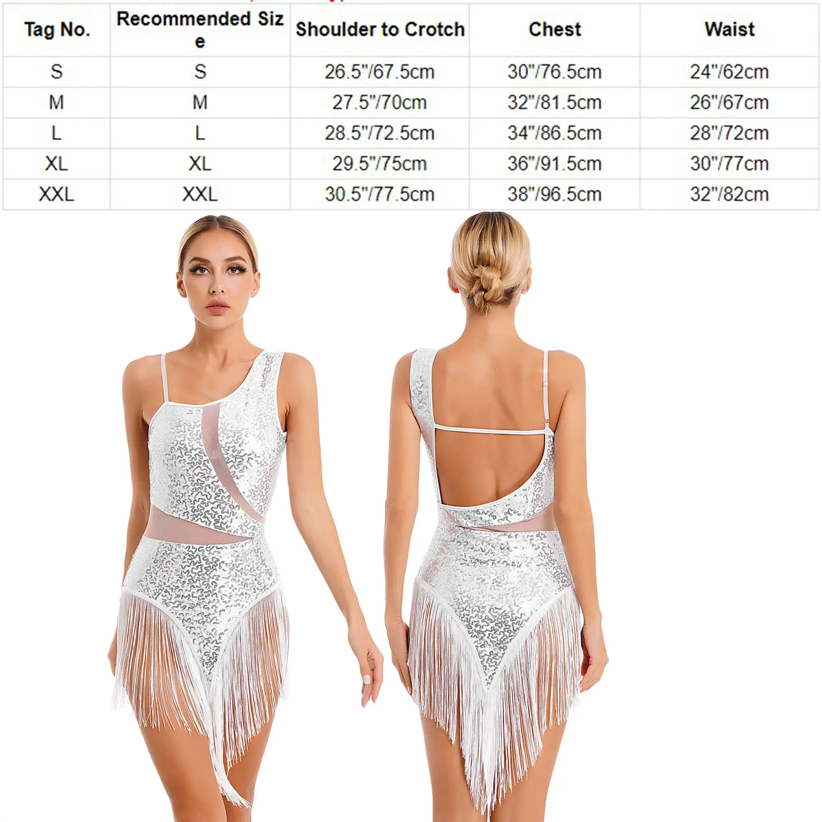 Women Latin Dancing Tassels Sequin Fringe Flapper Dress Salsa Ballroom Tango Cha Cha Rumba Samba Latin Dance Dress Rave Costume