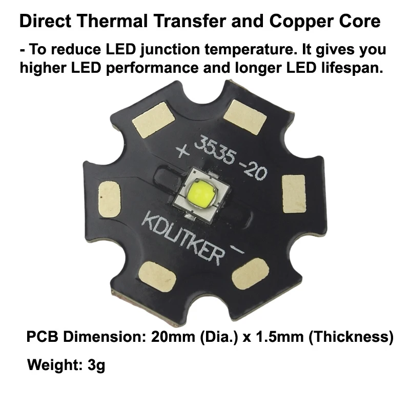 SST-20 Gen 2 10W 3A 1100 lumen 6500K SMD 3535 LED emettitore torcia fai da te LED Bead