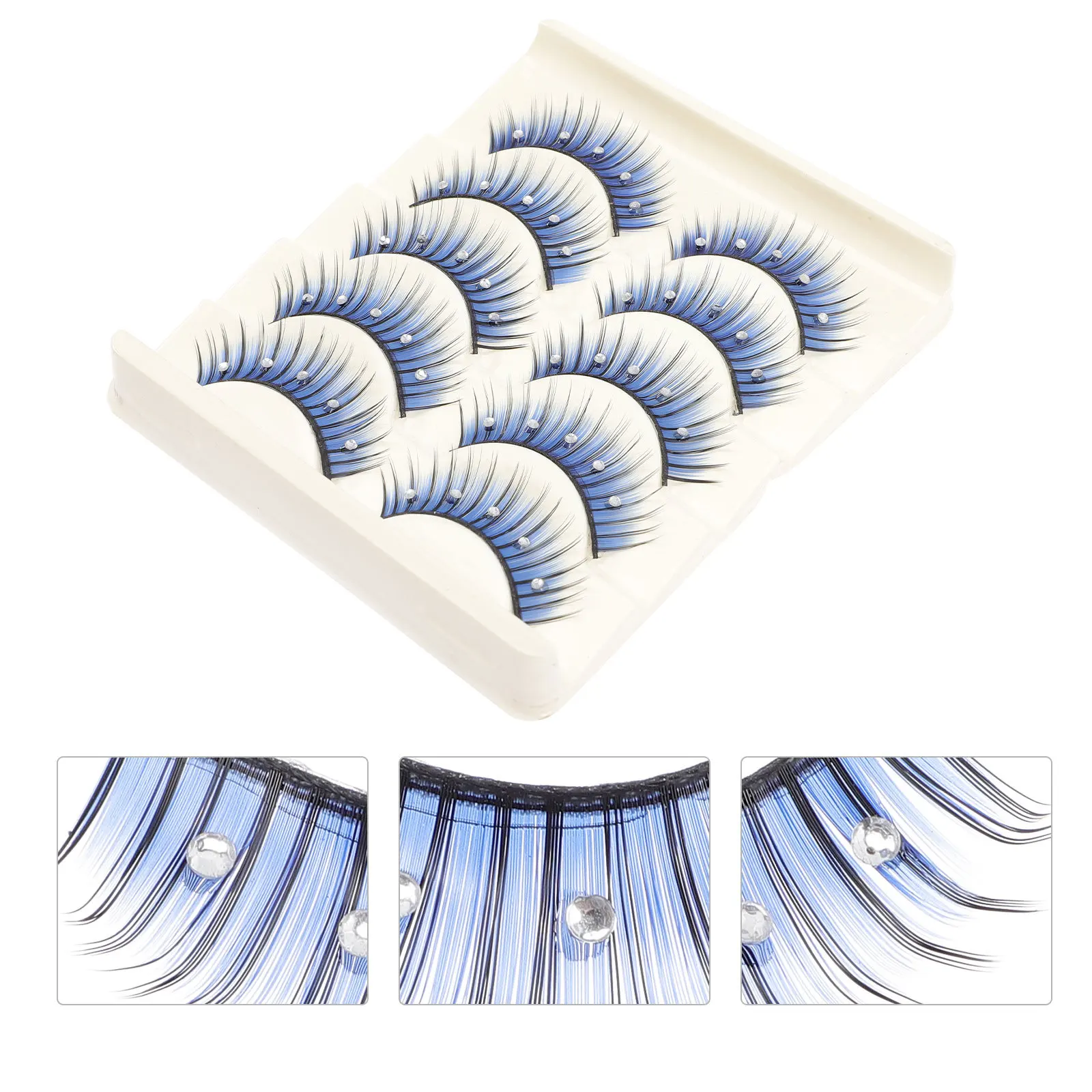 5Pairs Colored Eyelashes False Lashes Professional Workmanship Charming Look Lashes with Color Colored Eyelashes