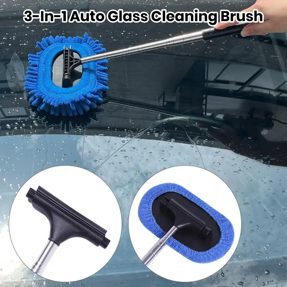 Microfiber Window Brush Stretchable Window Brush Multi-functional Telescopic Window Brush for Car Windshields Glass Efficient