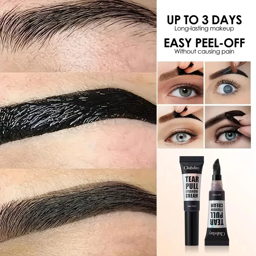 

4 Colors Long Lasting Peel-off Eyebrow Cream 7.5ML Makeup Tear-off Brow Gel Water-resistant Quick Drying Eyebrow Cosmetics Daily