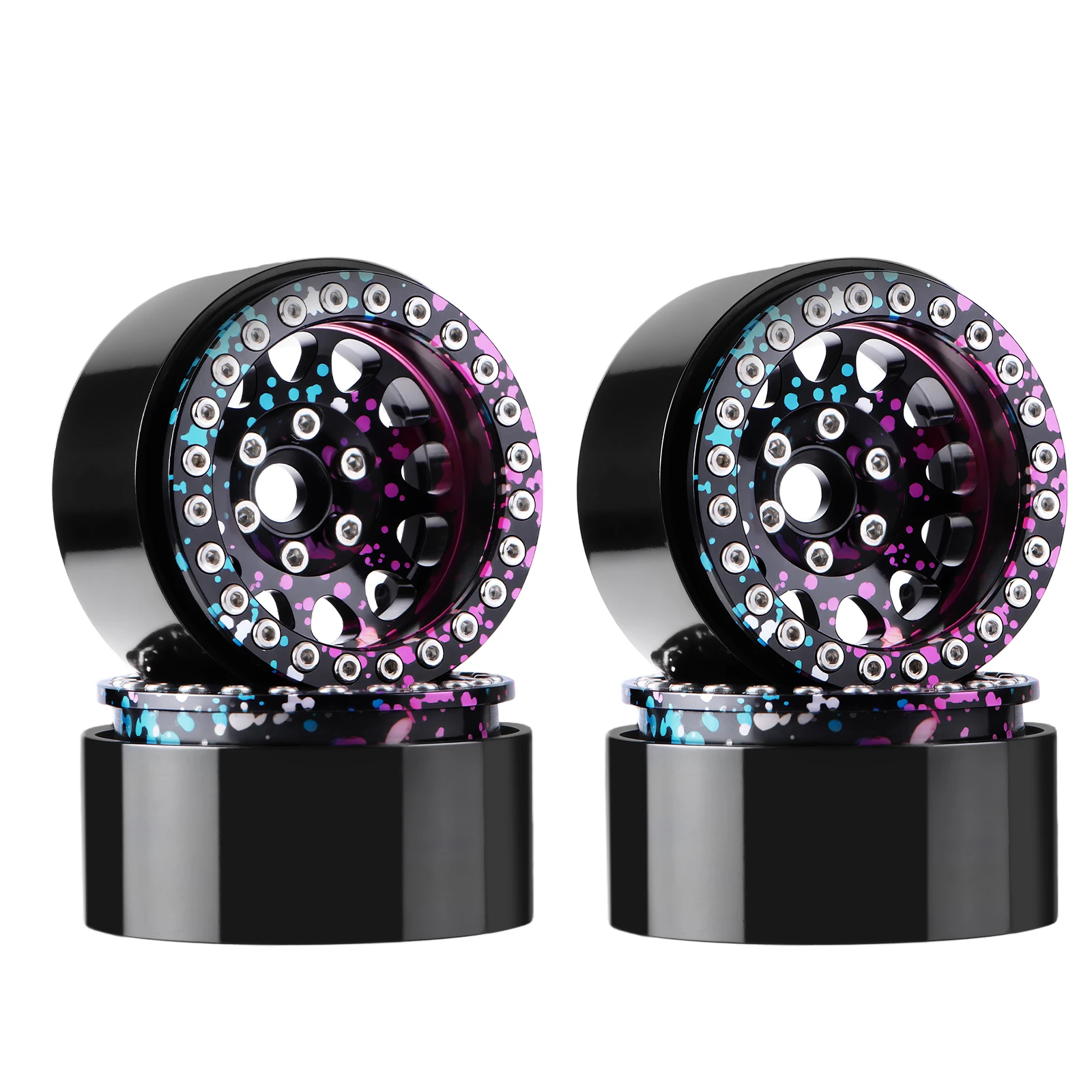 

Диски DashRC 1,9 дюйма с бусинами, отрицательное смещение 10,5 мм, анодирование брызг алюминиевое радиоуправляемое колесо для 1/10 RC Crawler SCX10 TRX4 GEN7