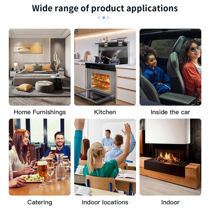 أجهزة كشف أول أكسيد الكربون المحمولة A55T 2X للسفر، كاشف ثاني أكسيد الكربون المحمول بشاشة LCD مع بطاريتين AAA، (أبيض)