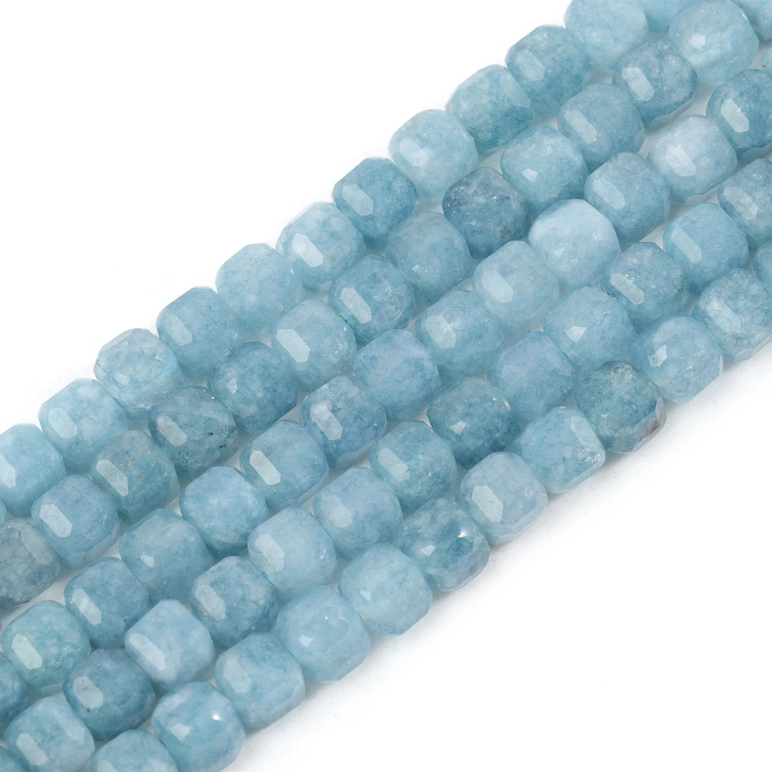 Natural Aquamarine Beads Faceted 5mm Square Cube Shape Beads for Jewelry Making Diy Bracelet Necklace Beading Accessories