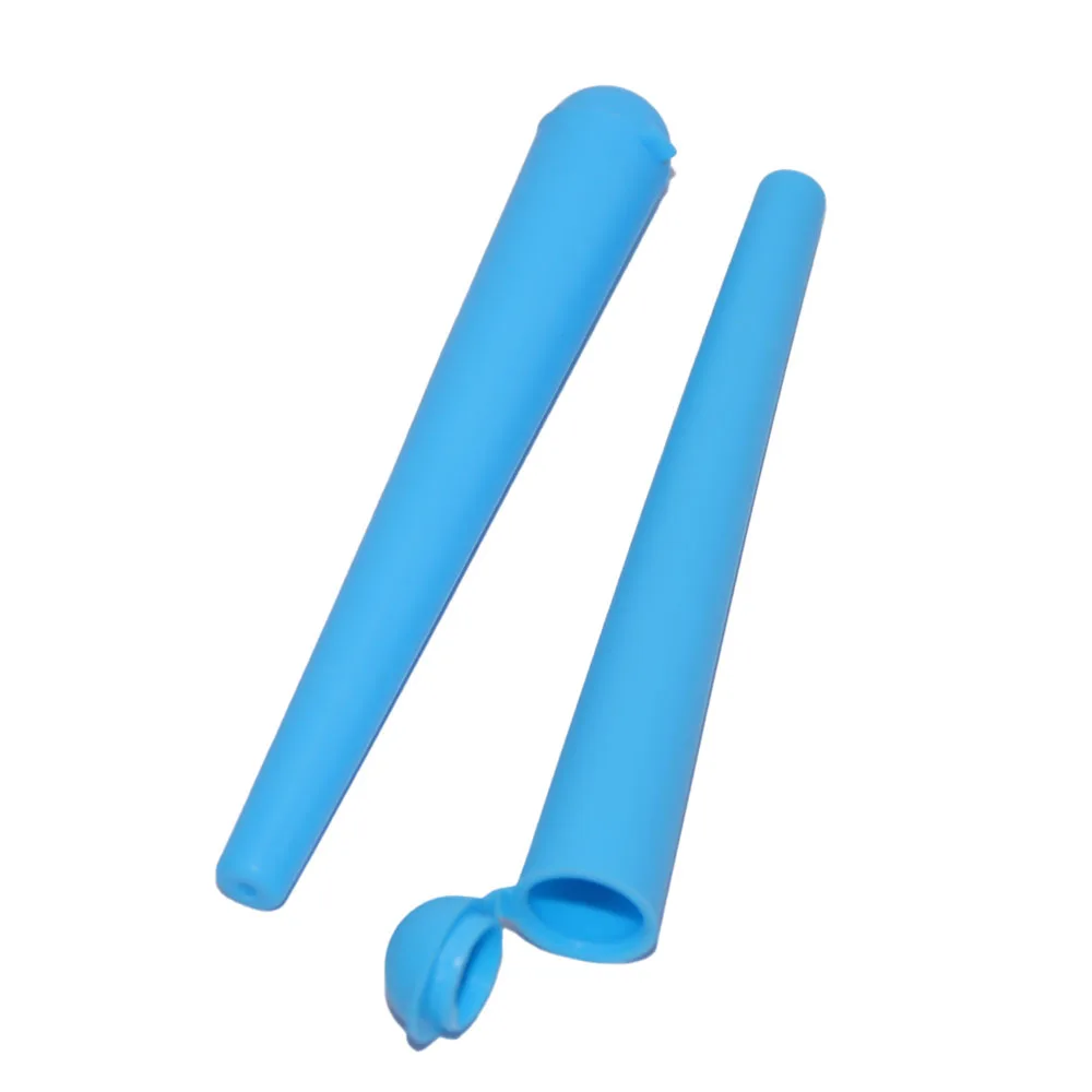 6-Pack Cone-Shaped Plastic Storage Tubes - 12cm Length, Solid Color with One-Piece Flip Lid, Moisture-Proof & Pressure-Resistant