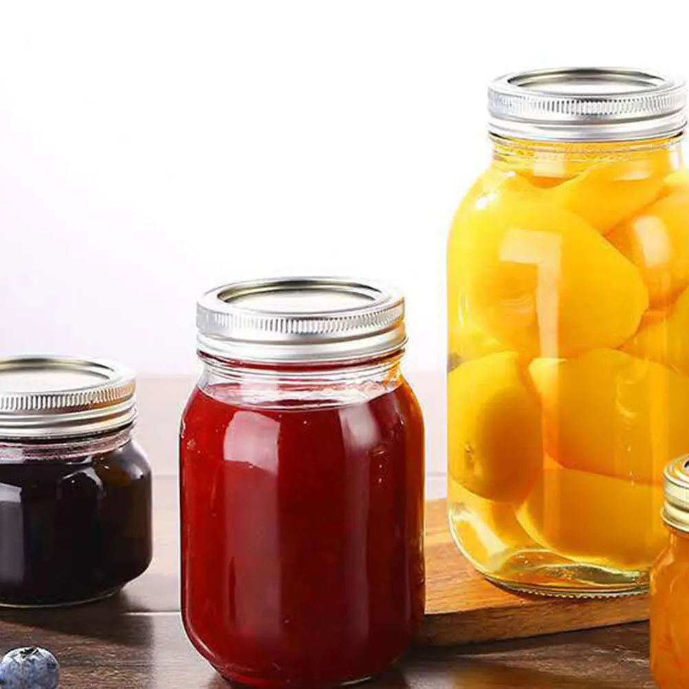 

6 set Mason Jar Lids Metal Sealing Airtight Covers Leakproof Tinplate Wide Mouth Canning Replacements Practical Design Ensuring