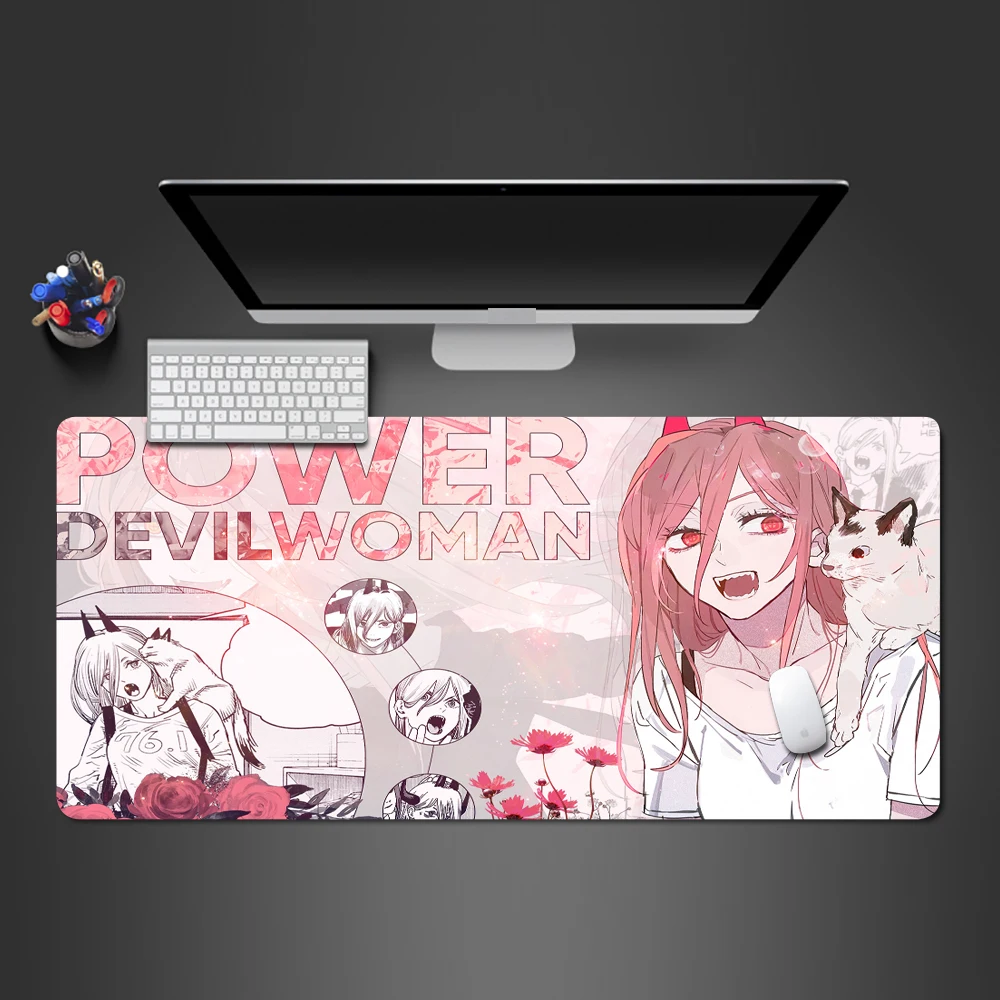 Anime Kettensäge Mann Maus Pad Neueste Große Tisch Computer Schreibtisch Matte Zubehör Gaming Tastatur Pads für PC Gamer Matten Playmat Große