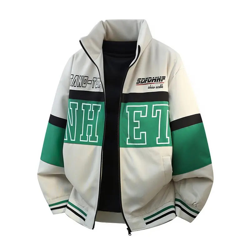 Autumn and Winter New Fashion Trend Retro Sports Thick Warm Cotton Jacket Men's Casual Loose Oversized High-Quality Jacket