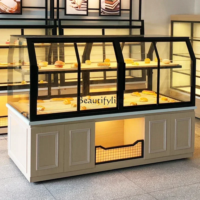 

Cake Shop Bread Display Cabinets Zhongdao Cabinet Pastry Glass Commercial Bread Display Stand