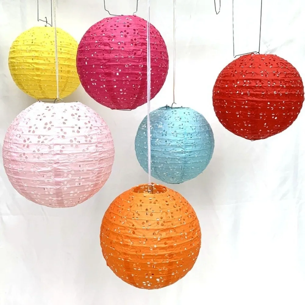 Ancient Style Chinese Paper Lanterns Hollow Out Thickened Festival Lanterns Good Luck Round Photo Prop Lantern Holiday Party