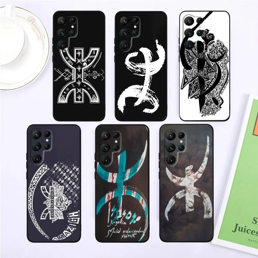 

A-Amazigh B-Berber F-Flag Phone Case For Samsung S25,S24,S23,22,21,Ultra,Pro,S10,S30Plus,20lite Black Cover