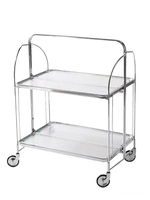 304 Stainless Steel Mid-Ancient Changhong Glass Trolley Folding Dining Car Retro Storage Rack Movable Tea Table