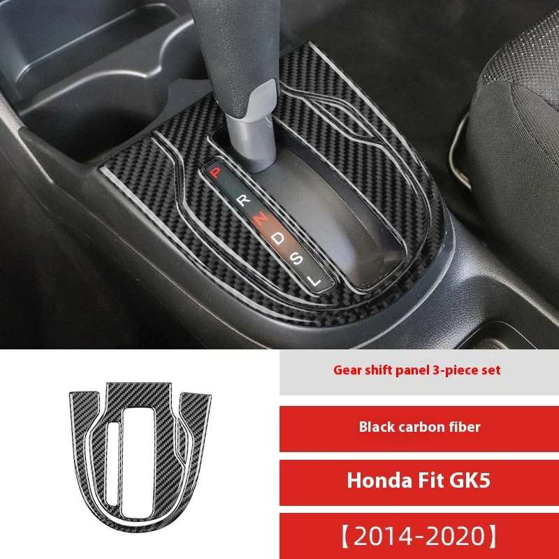 

For Honda Fit Fit/Jazz Carbon Fiber Central Control Gear Frame Decorative Sticker Car Modification Accessories