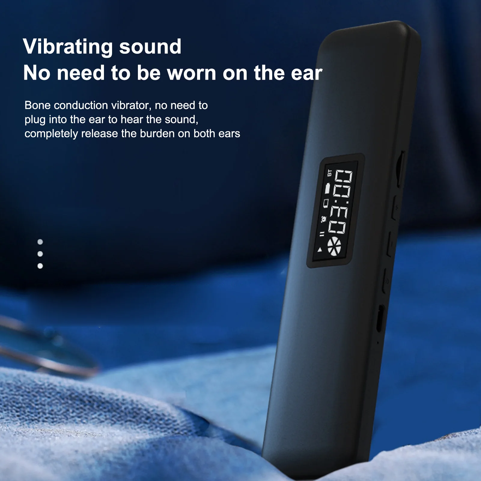 Oreiller haut-parleur Type C, chargement sans fil, Bluetooth, aide au sommeil, Conduction osseuse, contrôle manuel du Volume avec affichage numérique pour la maison