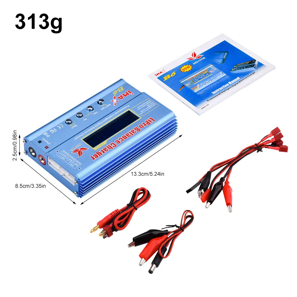 80W IMAXB6 Digital RC Lipo NiMh Battery Balance Charger AC Power 12V 5A Adapter Li-Fe/Li-lon/Ni-Cd/PB Battery Charger for Rc Car