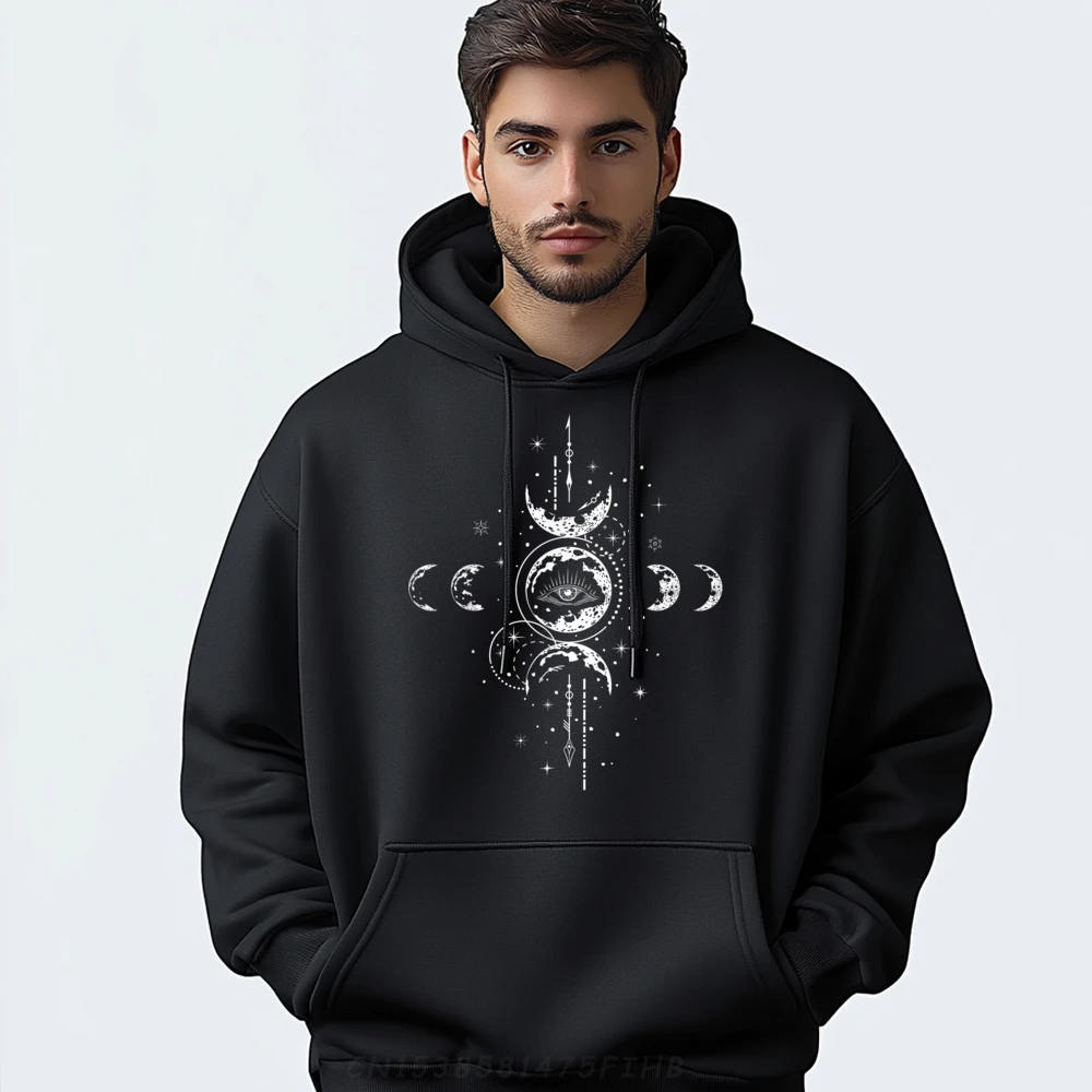 

Special Woman Hoodies Celestial Moon Phase All Seeing Funny Hoodies Long Sleeve Vintage Sweatshirts O-Neck